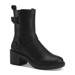 ALFANI Womens Black Buckle Accent Chantal Round Toe Block Heel Heeled Boots 8 M